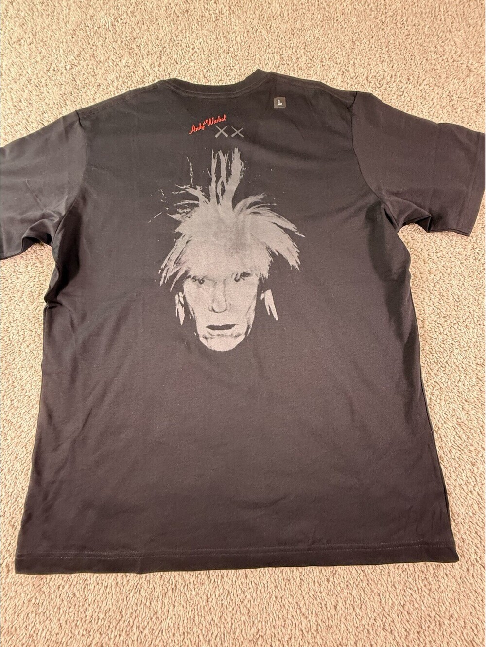 Uniqlo KAWS x Andy Warhol Graphic Short Sleeve Tee Black Large BRAND NEW